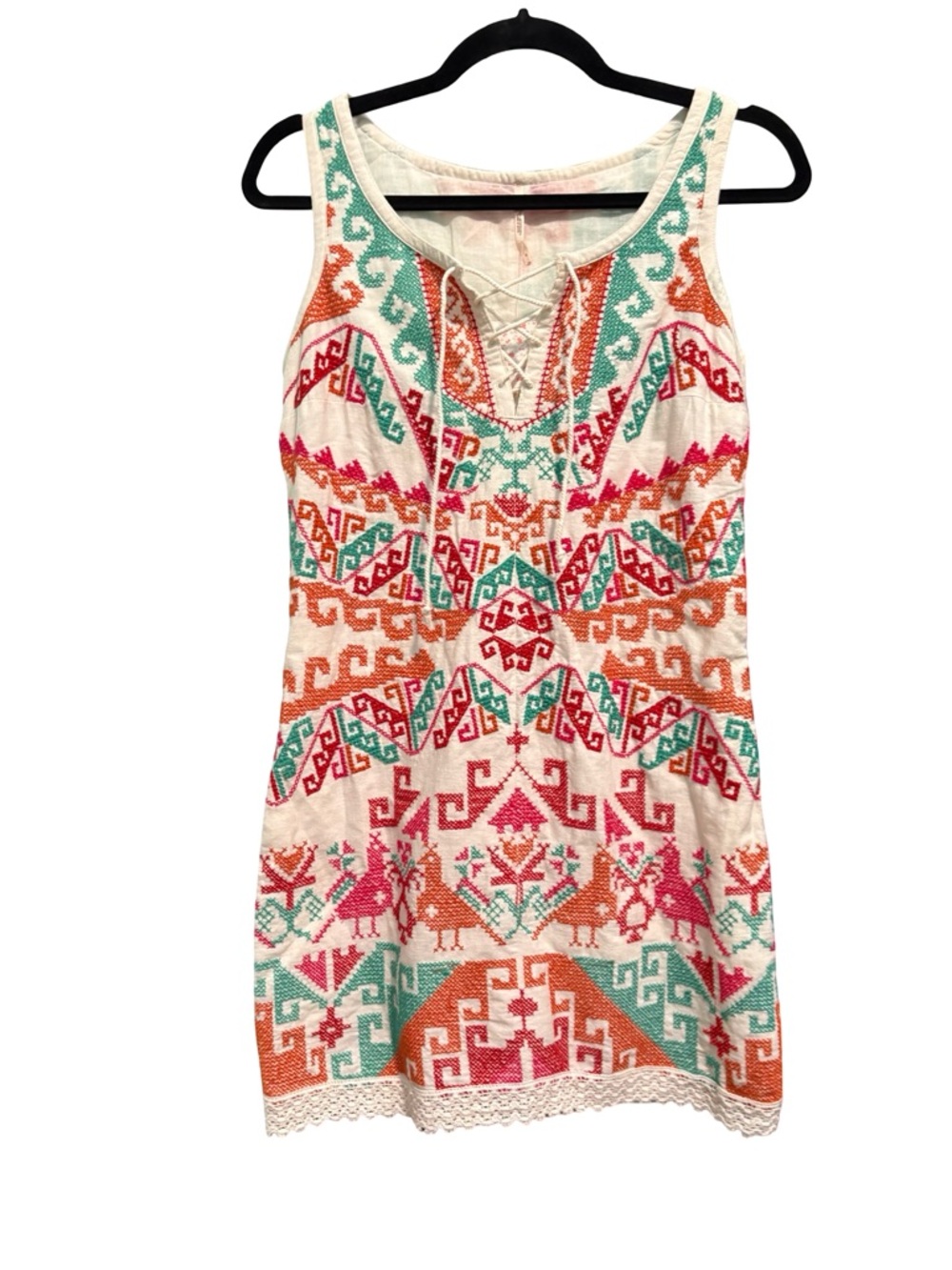 NWT Free People "The Little Prince" Embroidered Mini Dress - Ivory - Size 4